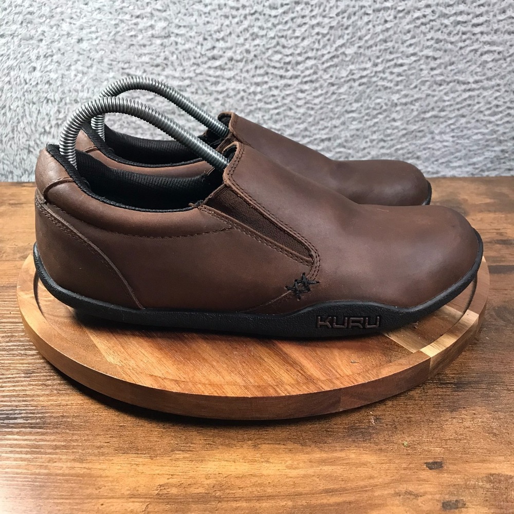 Kuru Kivi Slip On Shoes Mens 8.5D Brown Leather Hand Free Casual Comfort